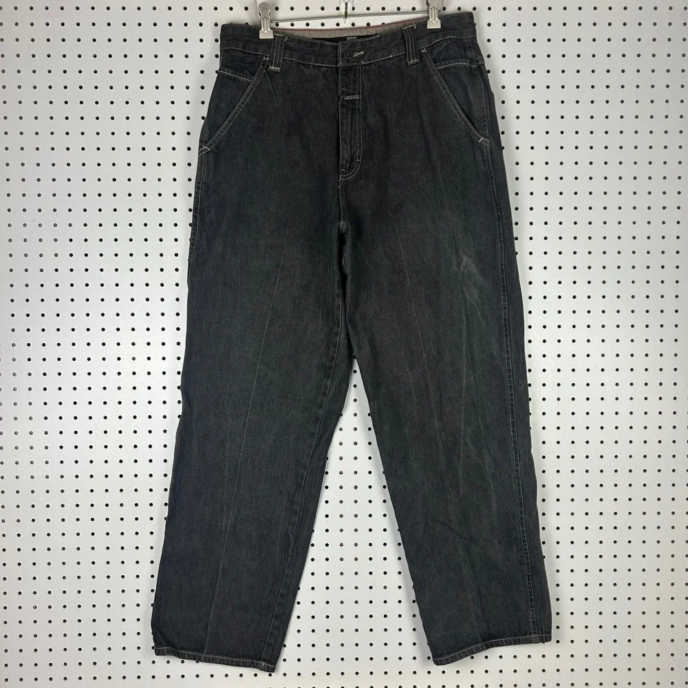 Marithe Francois Girbaud Mens 34x32 Black Denim Carpenter Jeans Baggy Y2K 90s